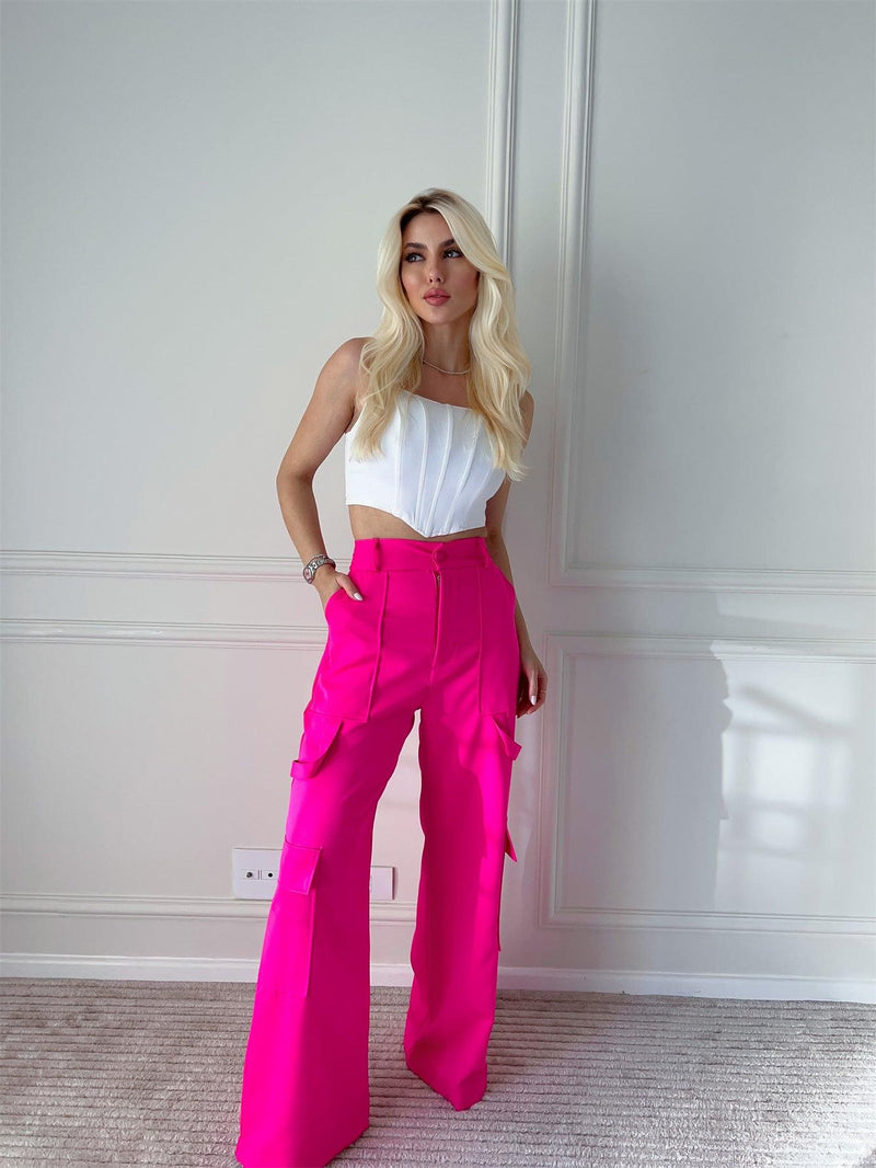 Calça Lumière Pantalona - Elegância Incandescente - Diamond Store Outleet