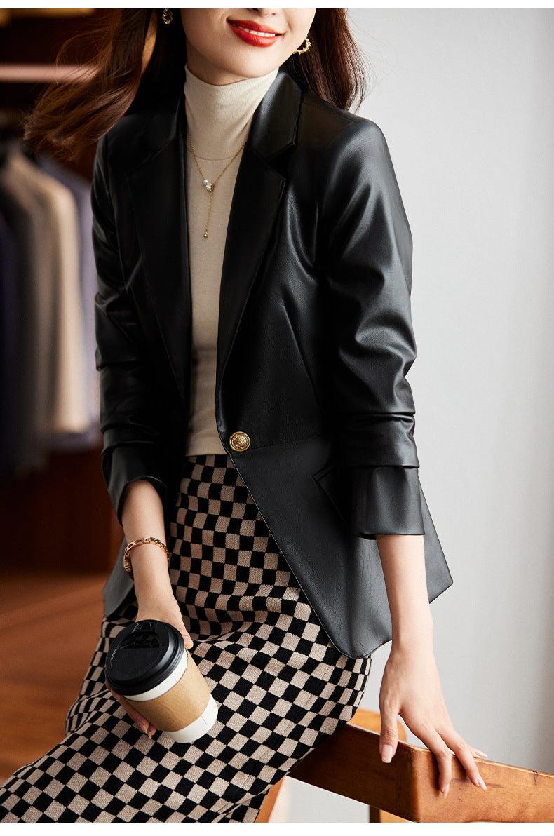 Blazer de Couro Feminino Imperiale - Diamond Store Outleet