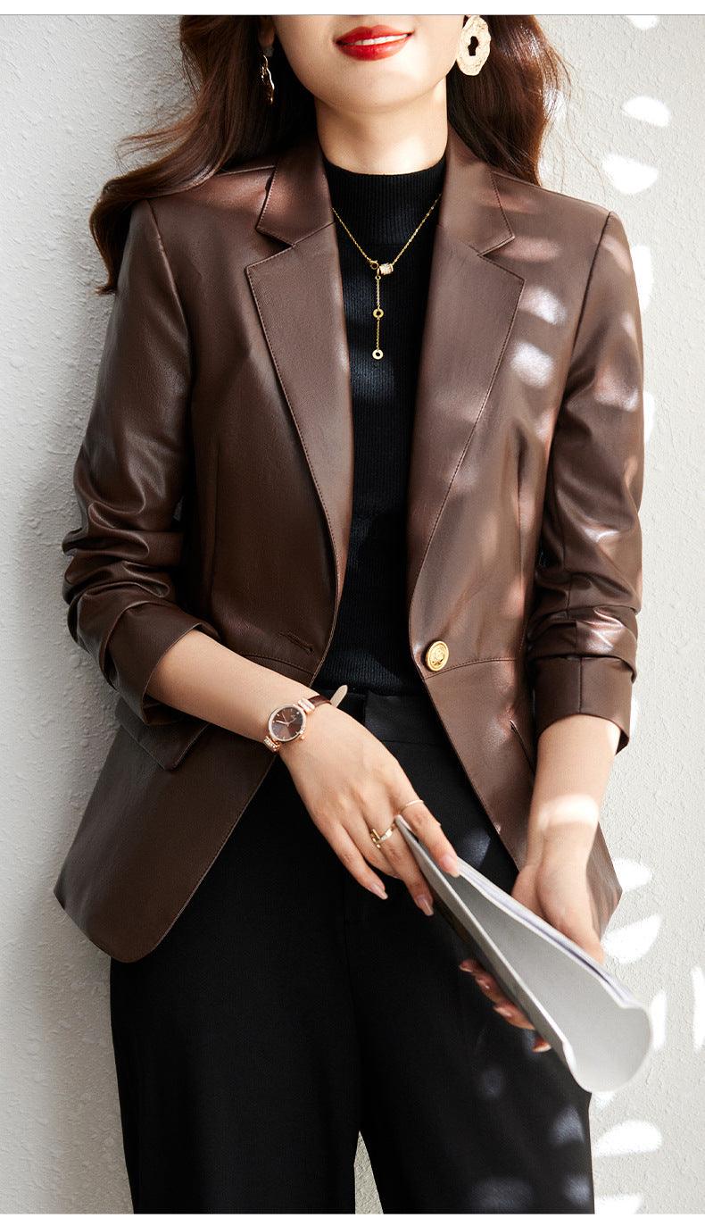 Blazer de Couro Feminino Imperiale - Diamond Store Outleet