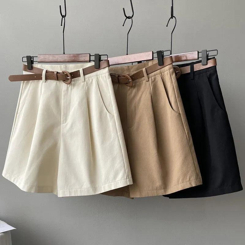 Calções Elegance em Algodão Puro Feminino + Cinto - Diamond Store Outleet