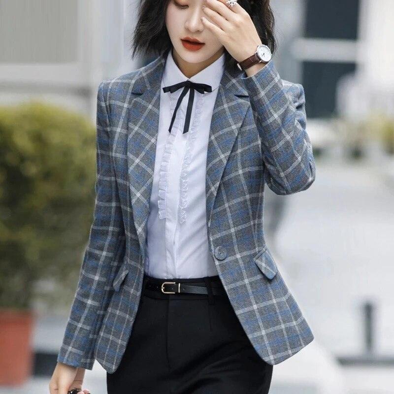 Blazer Feminino Xadrez Lady Woman - Diamond Store Outleet