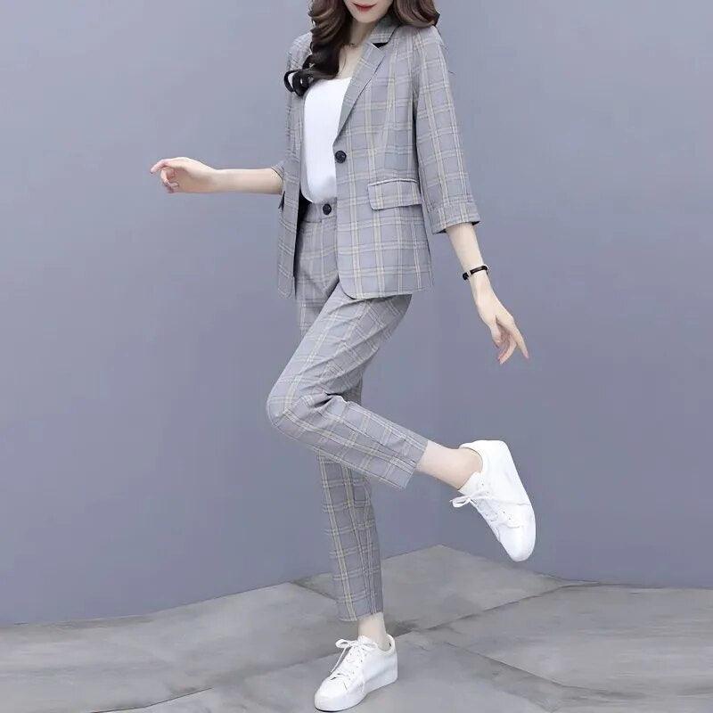 Conjunto Sophie Blazer e Calça Capri de Luxo - Diamond Store Outleet