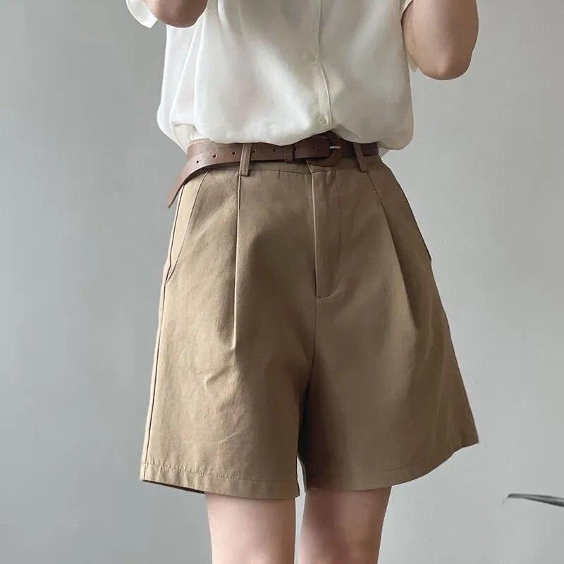 Calções Elegance em Algodão Puro Feminino + Cinto - Diamond Store Outleet