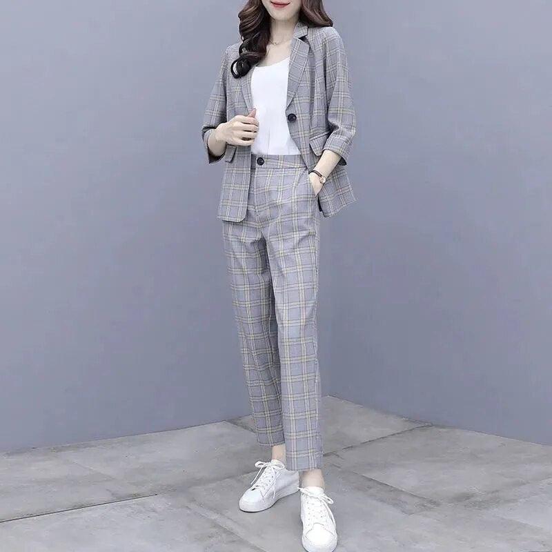 Conjunto Sophie Blazer e Calça Capri de Luxo - Diamond Store Outleet