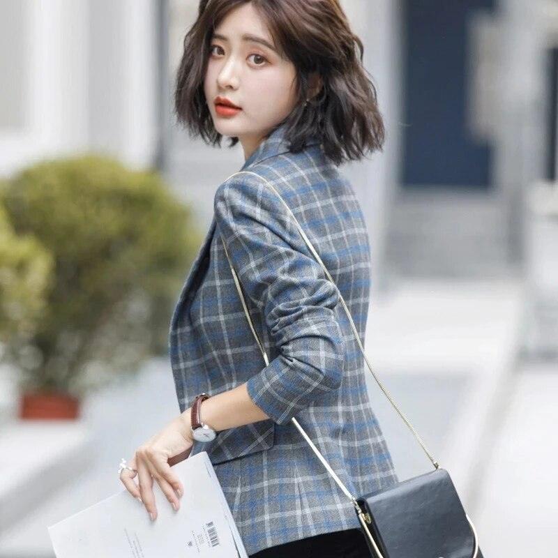 Blazer Feminino Xadrez Lady Woman - Diamond Store Outleet